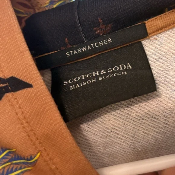 Floral Print Women's Hoodie - Black and Tan Anthro Scotch and Soda starwatcher - Picture 9 of 9